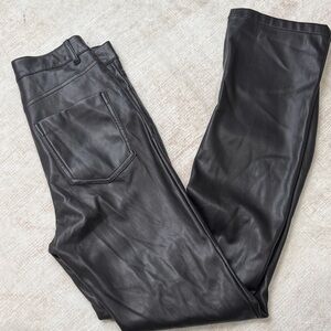 Zara Black Leather Look Pants